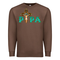 Chestnut Papa Jesus with Cross Premium Sweatshirt - Bettercallsaul