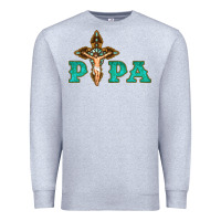 Heather Grey Papa Jesus with Cross Premium Sweatshirt - Bettercallsaul