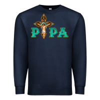Navy Papa Jesus with Cross Premium Sweatshirt - Bettercallsaul
