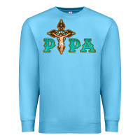 Ocean Blue Papa Jesus with Cross Premium Sweatshirt - Bettercallsaul