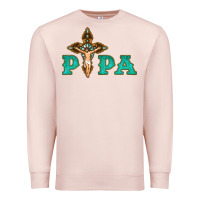 Pale Pink Papa Jesus with Cross Premium Sweatshirt - Bettercallsaul