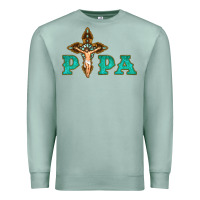 Seafoam Papa Jesus with Cross Premium Sweatshirt - Bettercallsaul