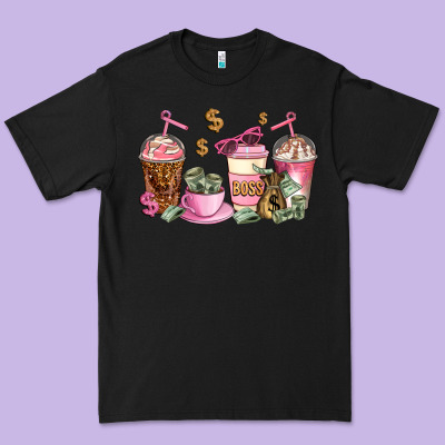 Boss Lady Coffee Cups Premium Tee Designed By Adodesignshop