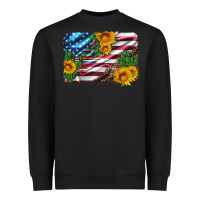 Usa Flag And Sunflower Serape Leopard And Cactus Heavyweight Sweatshirt | Teevron