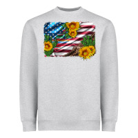 Heather Grey usa flag and sunflower serape leopard and cactus Heavyweight Sweatshirt - Artiststas