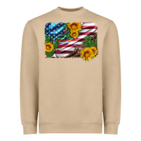 Mushroom usa flag and sunflower serape leopard and cactus Heavyweight Sweatshirt - Artiststas