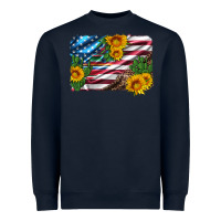 Navy usa flag and sunflower serape leopard and cactus Heavyweight Sweatshirt - Artiststas