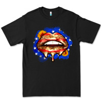 Black leopard american flag lips Premium Tee - Zillion Design Studio