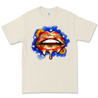 Bone leopard american flag lips Premium Tee - Zillion Design Studio