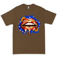 Cacao leopard american flag lips Premium Tee - Zillion Design Studio