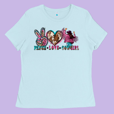 Peace Love Cowgirl Ladies Tee Designed By Zillion Design Studio