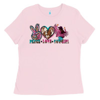 Bubblegum Pink peace love cowgirl Ladies Tee - Zillion Design Studio