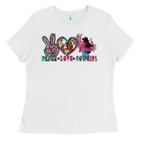 White peace love cowgirl Ladies Tee - Zillion Design Studio