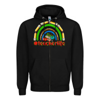 Black teacher life Zipper Hoodie - NancyCooperArtShop