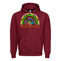Burgundy teacher life Zipper Hoodie - NancyCooperArtShop
