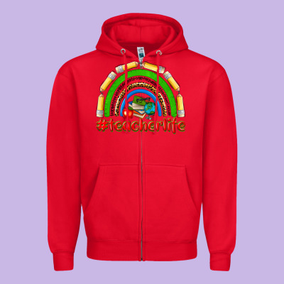 Teacher Life Zipper Hoodie Designed By Nancycooperartshop