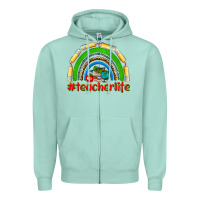 Seafoam teacher life Zipper Hoodie - NancyCooperArtShop