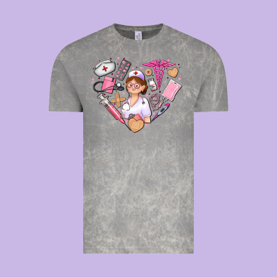 Nurse And Nurse Element Heart Vintage Tee Designed By Adodesignshop