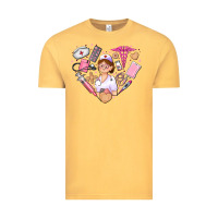 Vintage Mustard nurse and nurse element heart Vintage Tee - AdoDesignShop