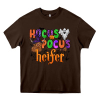 Chocolate Brown hocus pocus heifer Heavy Core Tee - Zillion Design Studio