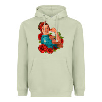 Matcha hispanic strong woman with roses Heavyweight Hoodie - Jasminsmagicworld