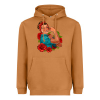 Meerkat hispanic strong woman with roses Heavyweight Hoodie - Jasminsmagicworld