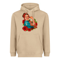 Mushroom hispanic strong woman with roses Heavyweight Hoodie - Jasminsmagicworld