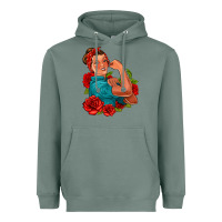 Sage hispanic strong woman with roses Heavyweight Hoodie - Jasminsmagicworld