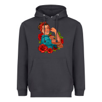 Smoke hispanic strong woman with roses Heavyweight Hoodie - Jasminsmagicworld