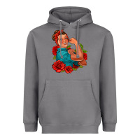Storm hispanic strong woman with roses Heavyweight Hoodie - Jasminsmagicworld