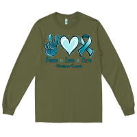 Peace Love Cure Ovarian Cancer Long Sleeve Tee | Teevron