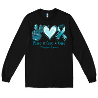 Black Peace Love Cure Ovarian Cancer Long Sleeve Tee - Jasminsmagicworld