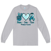 Moon Dust Peace Love Cure Ovarian Cancer Long Sleeve Tee - Jasminsmagicworld