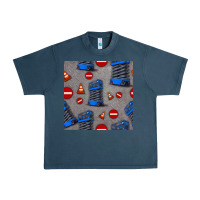 Midnight Navy scissor lift seamless pattern Urban Heavy Tee - BundleAndBundleShop
