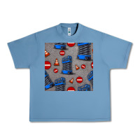 Pebble Blue scissor lift seamless pattern Urban Heavy Tee - BundleAndBundleShop