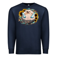 Navy Hedgehog with Sunflower Premium Sweatshirt - Bettercallsaul