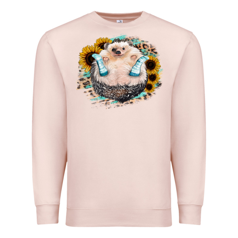Hedgehog With Sunflower Premium Sweatshirt by Bettercallsaul | Teevron