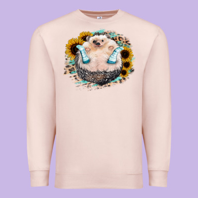Hedgehog With Sunflower Premium Sweatshirt Designed By Bettercallsaul