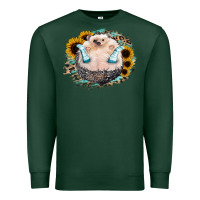 Sports Green Hedgehog with Sunflower Premium Sweatshirt - Bettercallsaul