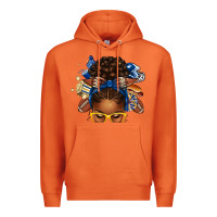 Carrot blue and gold american football afro messy bun Premium Hoodie - texasbilliewilder