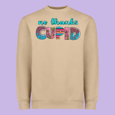 No Thanks Cupid Heavyweight Sweatshirt Designed By Adodesignshop