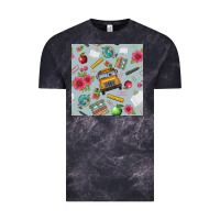 Cloud Black school bus back to school seamless pattern Vintage Tee - BundleAndBundleShop