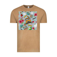 Vintage Camel school bus back to school seamless pattern Vintage Tee - BundleAndBundleShop