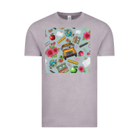Vintage Zinc school bus back to school seamless pattern Vintage Tee - BundleAndBundleShop