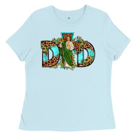 Baby Blue dad san judas sunflower leopard turquoise Ladies Tee - JahusDesignShop