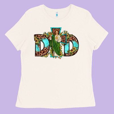 Dad San Judas Sunflower Leopard Turquoise Ladies Tee Designed By Jahusdesignshop
