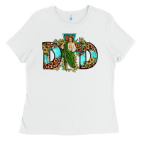 White dad san judas sunflower leopard turquoise Ladies Tee - JahusDesignShop