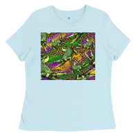 Baby Blue mardi gras louisiana crocodile leopard Ladies Tee - RanaPortraitStore