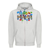 Dove Grey autism mama Zipper Hoodie - MaliasSmallBusiness