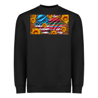 Black usa flag and serape with leopard and sunflowers license plate Heavyweight Sweatshirt - Artiststas